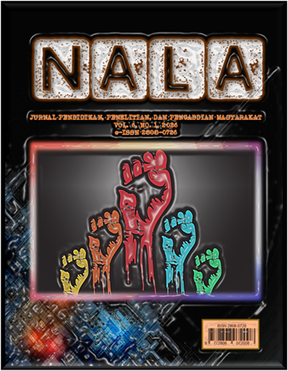 					Lihat Vol 6 No 1 (2026): Jurnal Pendidikan, Penelitian dan Pengabdian Masyarakat (NALA)
				